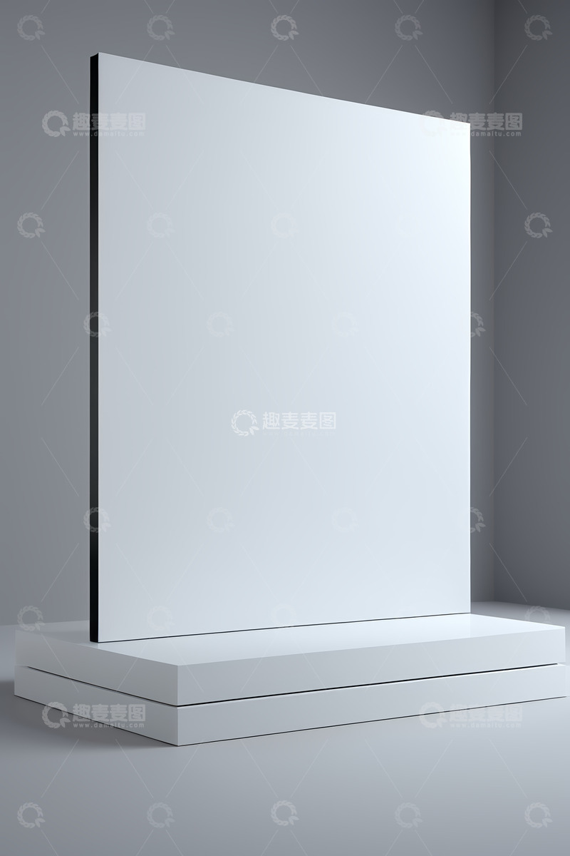 高清大图下载【趣麦麦图】白色立体展示台