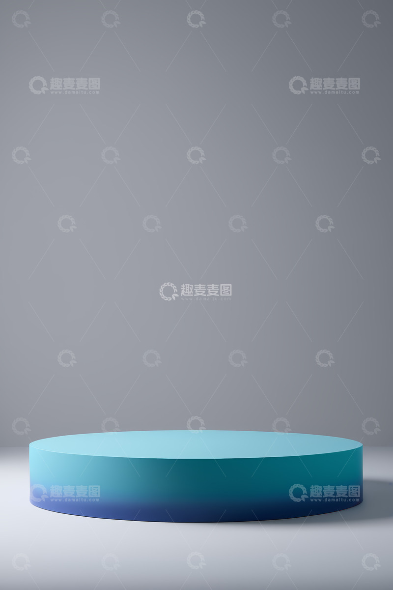 高清大图下载【趣麦麦图】蓝色渐变圆形展示台背景