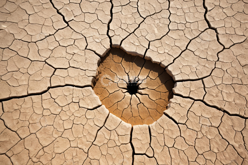 高清大图下载【趣麦麦图】干裂土地上的孔洞景象