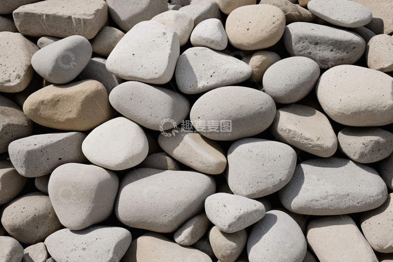 高清大图下载【趣麦麦图】灰白鹅卵石堆叠特写