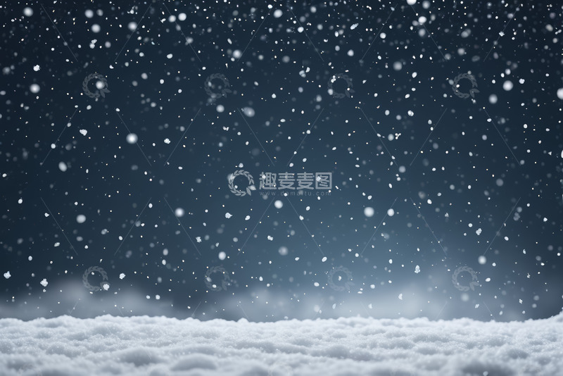 高清大图下载【趣麦麦图】飘雪场景下的雪地画面
