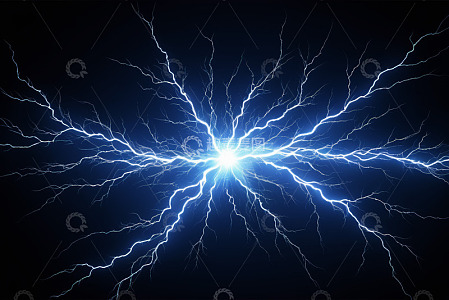 蓝色闪电爆发背景素材