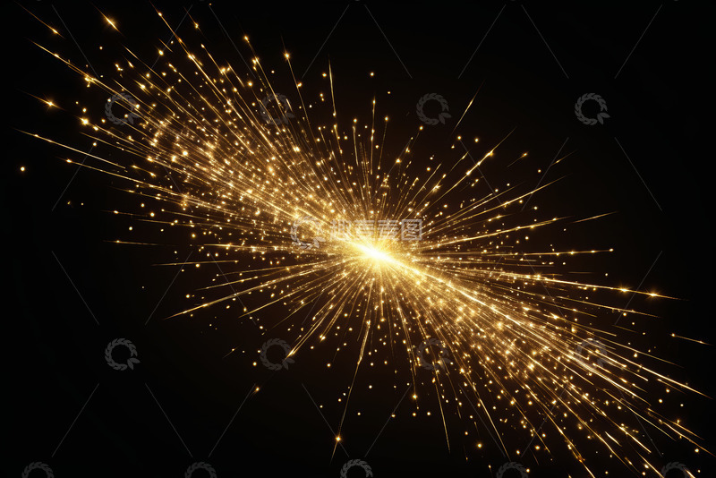 高清大图下载【趣麦麦图】黑色背景金色发光粒子效果