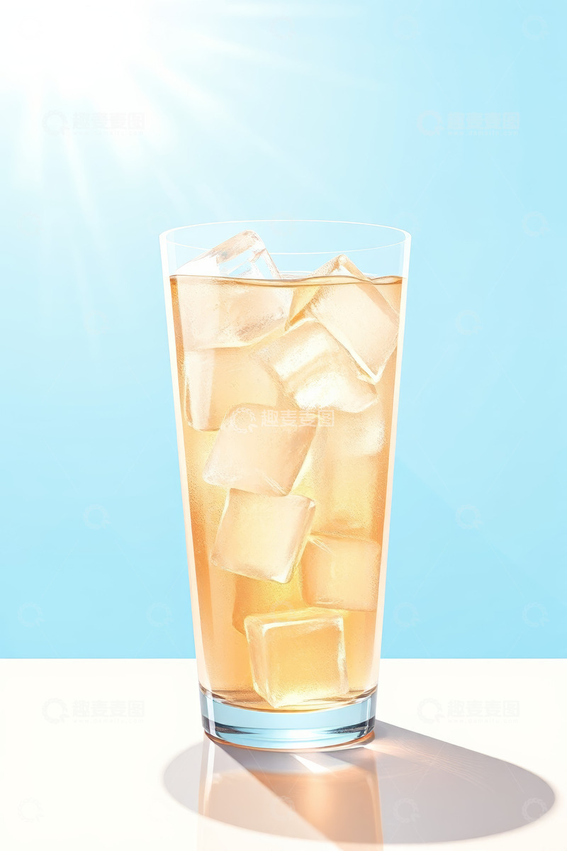 高清大图下载【趣麦麦图】玻璃杯中的冰饮