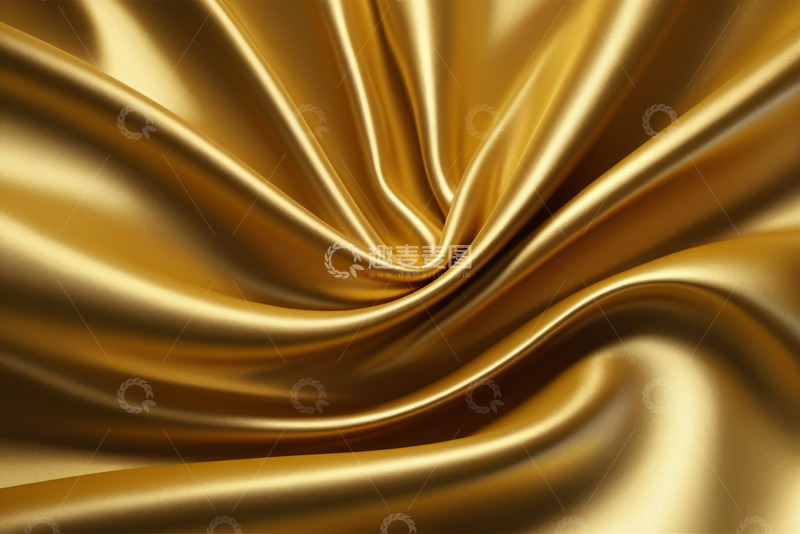 高清大图下载【趣麦麦图】金色丝绸流动纹理背景素材