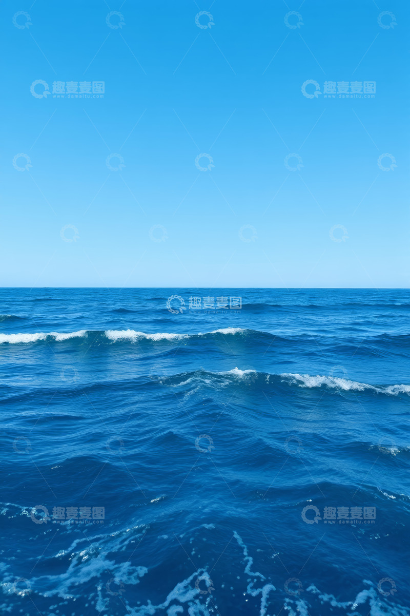 高清大图下载【趣麦麦图】蓝色大海与起伏波浪景象
