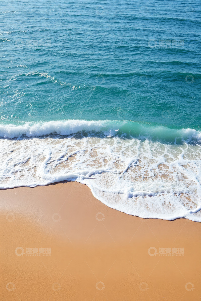 高清大图下载【趣麦麦图】海浪拍打沙滩景象