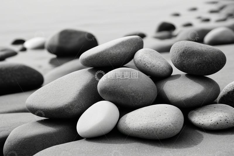高清大图下载【趣麦麦图】海滩上的鹅卵石特写
