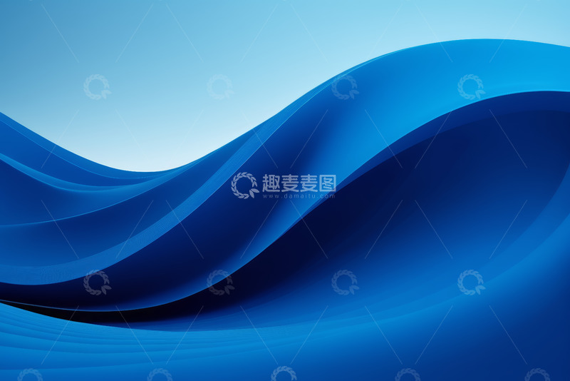 高清大图下载【趣麦麦图】蓝色抽象波浪背景素材
