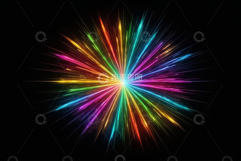 高清大图下载【趣麦麦图】彩色光线放射状抽象背景