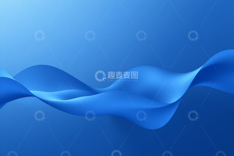 高清大图下载【趣麦麦图】蓝色抽象波浪背景素材