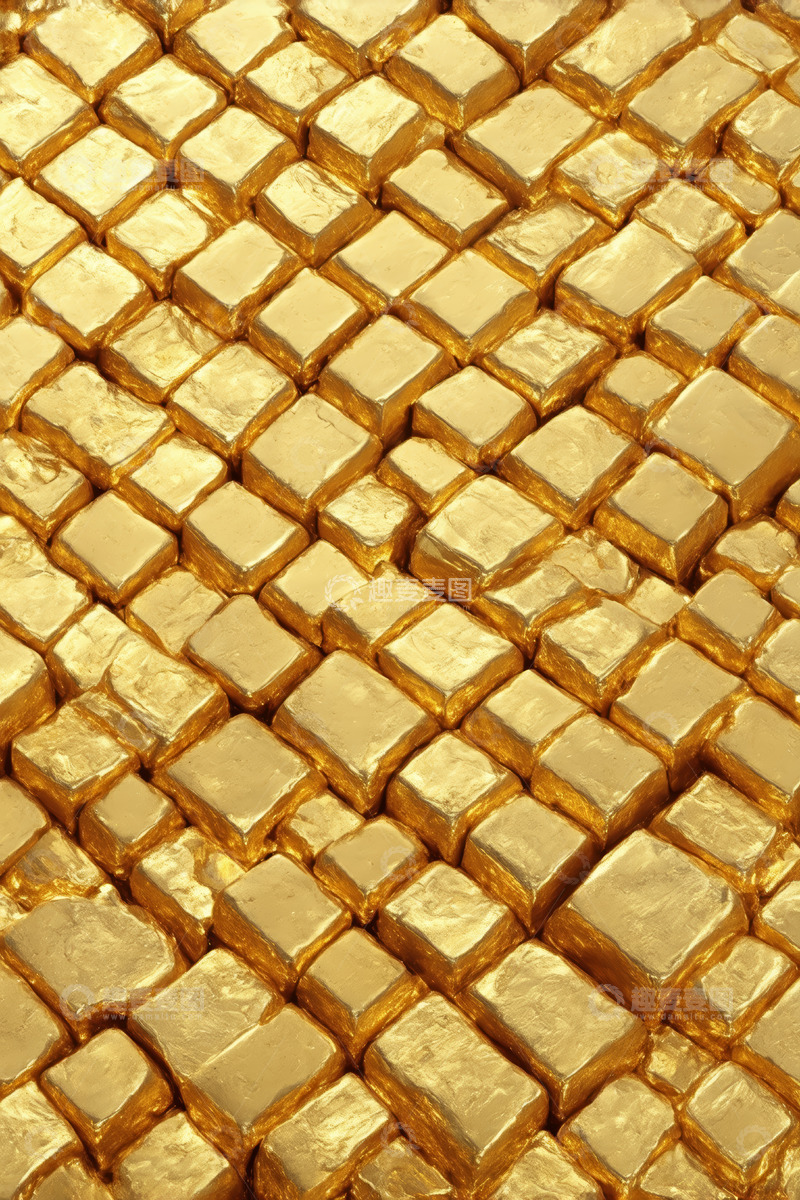 高清大图下载【趣麦麦图】整齐排列的金砖特写