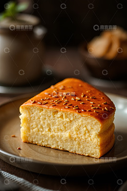 盘子里的美味面包特写