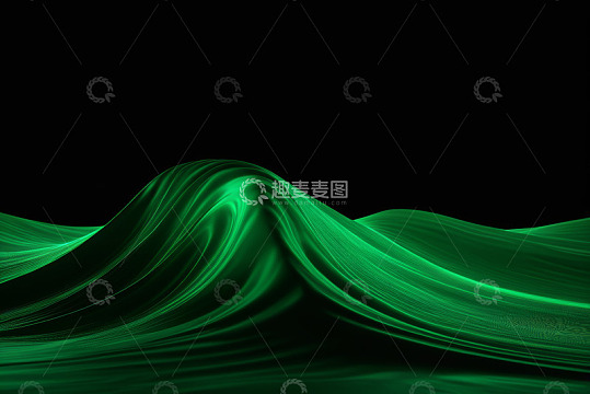 黑色背景绿色抽象光影效果