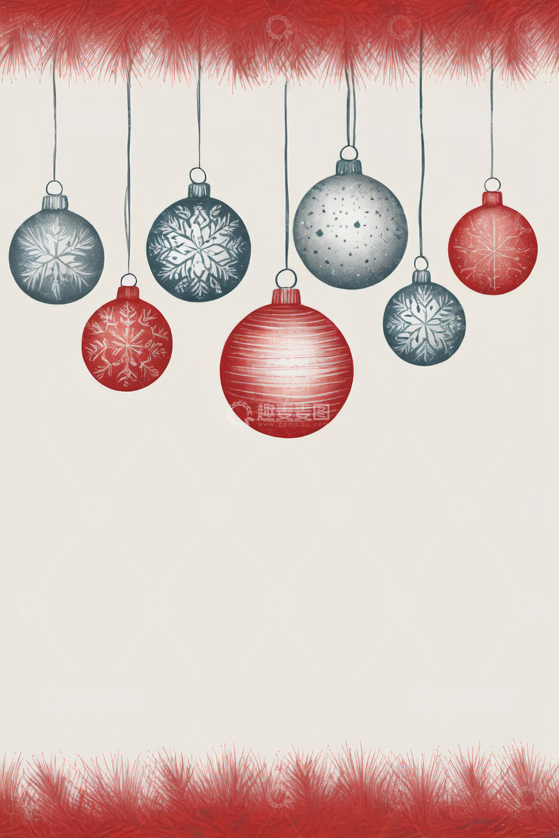 高清大图下载【趣麦麦图】圣诞装饰球挂饰图案