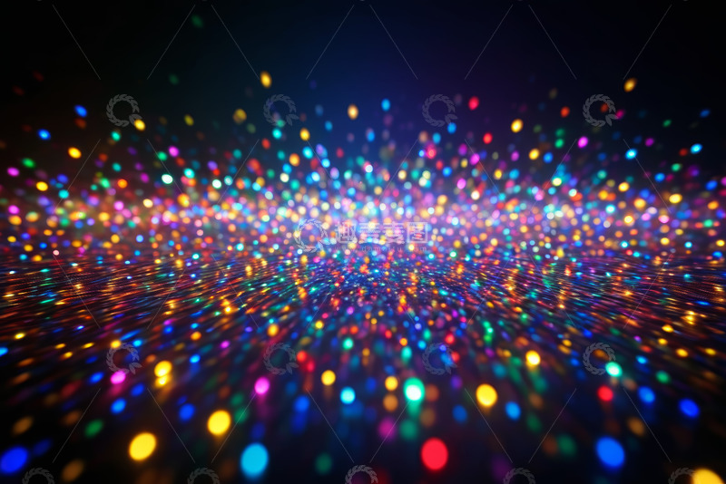 高清大图下载【趣麦麦图】彩色发光粒子抽象背景