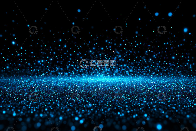 高清大图下载【趣麦麦图】蓝色发光粒子背景