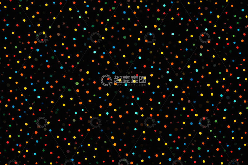高清大图下载【趣麦麦图】黑色背景彩色点状图案