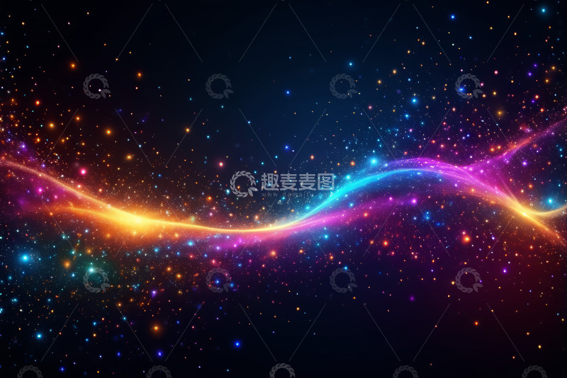 高清大图下载【趣麦麦图】彩色发光粒子抽象背景