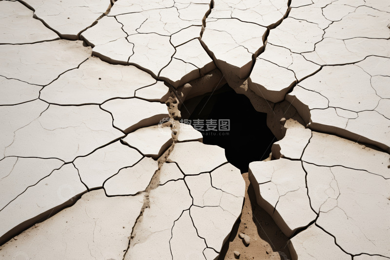 高清大图下载【趣麦麦图】干裂土地上的大裂缝