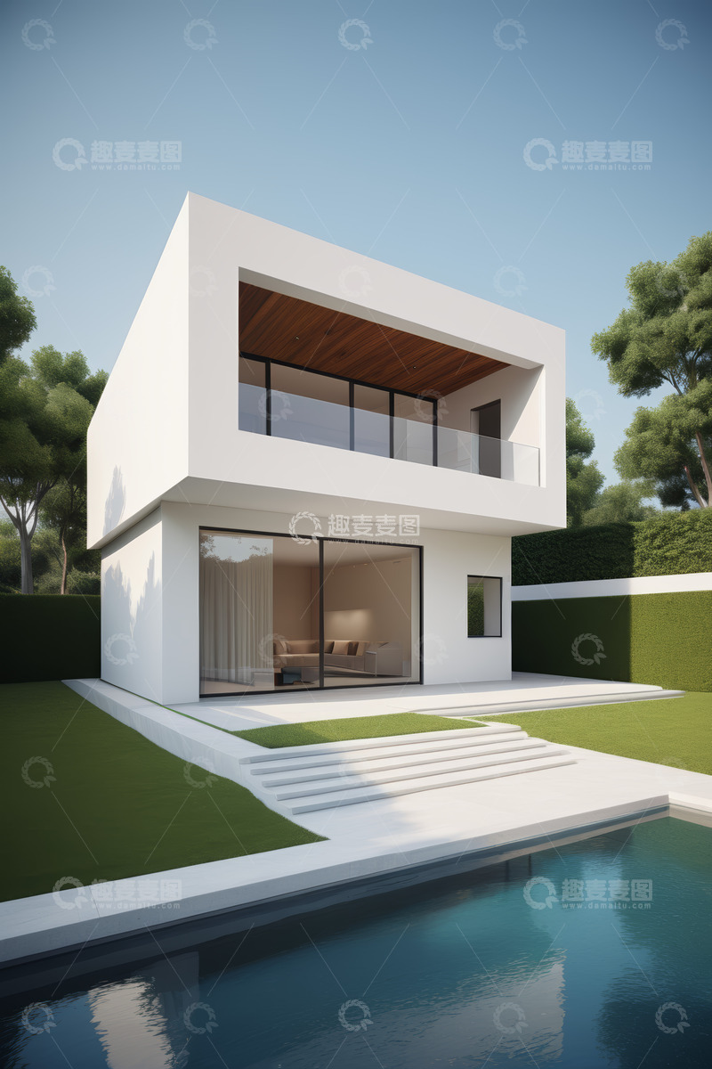 高清大图下载【趣麦麦图】现代简约风格别墅外观
