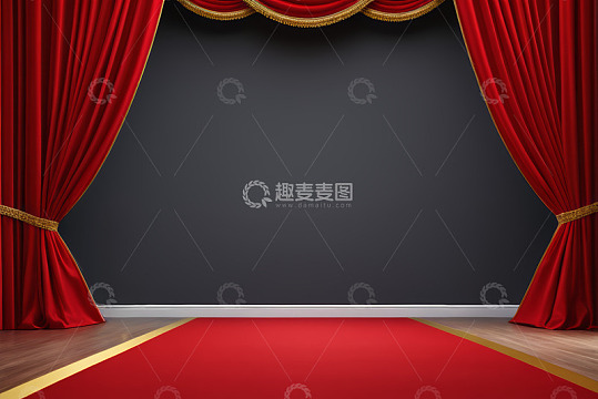 舞台红幕与红地毯场景