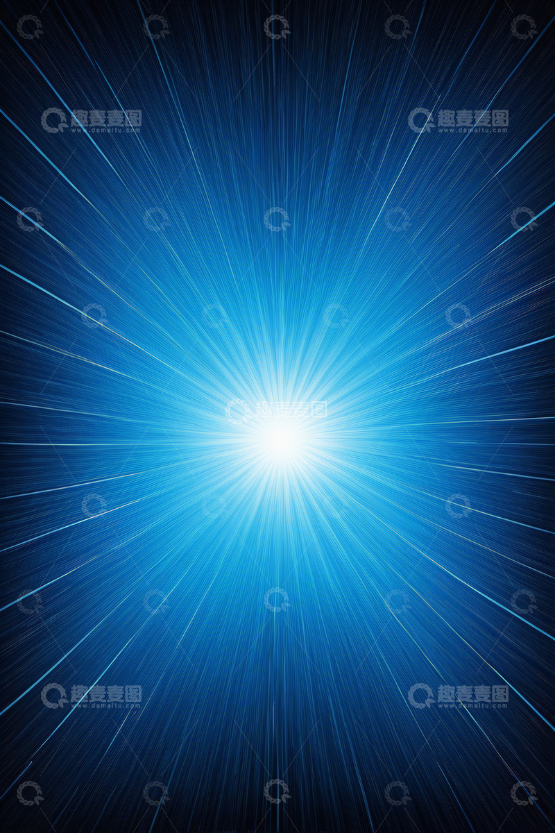高清大图下载【趣麦麦图】蓝色放射状发光背景
