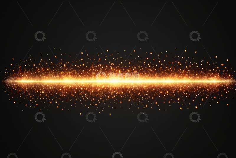 高清大图下载【趣麦麦图】黑色背景金色发光粒子素材