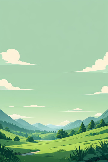 绿色山丘草地自然风光