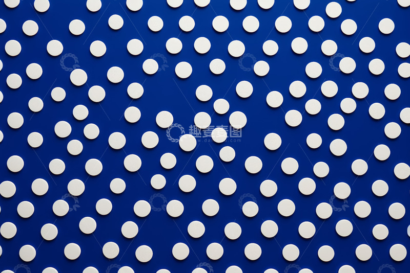 高清大图下载【趣麦麦图】蓝底白色圆点图案背景