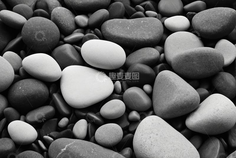 高清大图下载【趣麦麦图】黑白鹅卵石特写