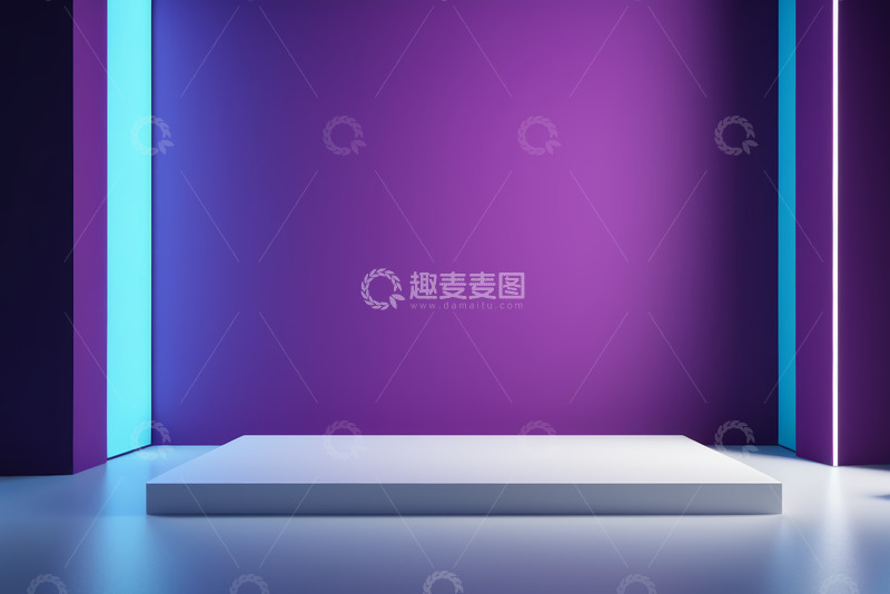 高清大图下载【趣麦麦图】紫色背景现代简约展示平台