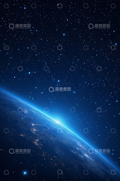 地球与星空夜景太空视角