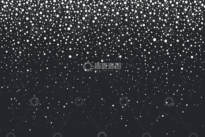 高清大图下载【趣麦麦图】黑色背景飘落的雪花