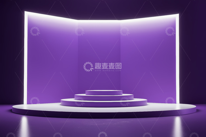 高清大图下载【趣麦麦图】紫色现代舞台展示台
