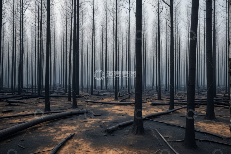 高清大图下载【趣麦麦图】烧毁森林景象