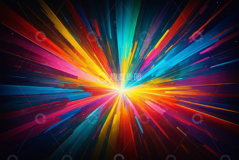 高清大图下载【趣麦麦图】多彩光线放射抽象背景画面