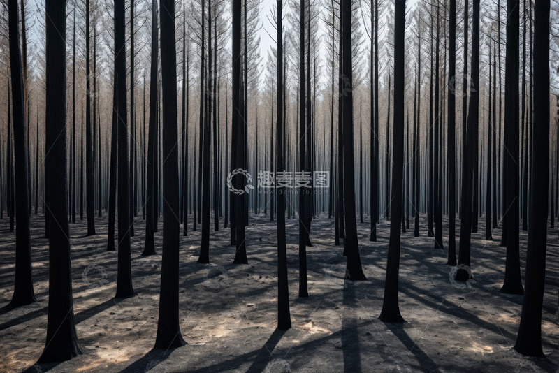 高清大图下载【趣麦麦图】挺拔林立的森林景观