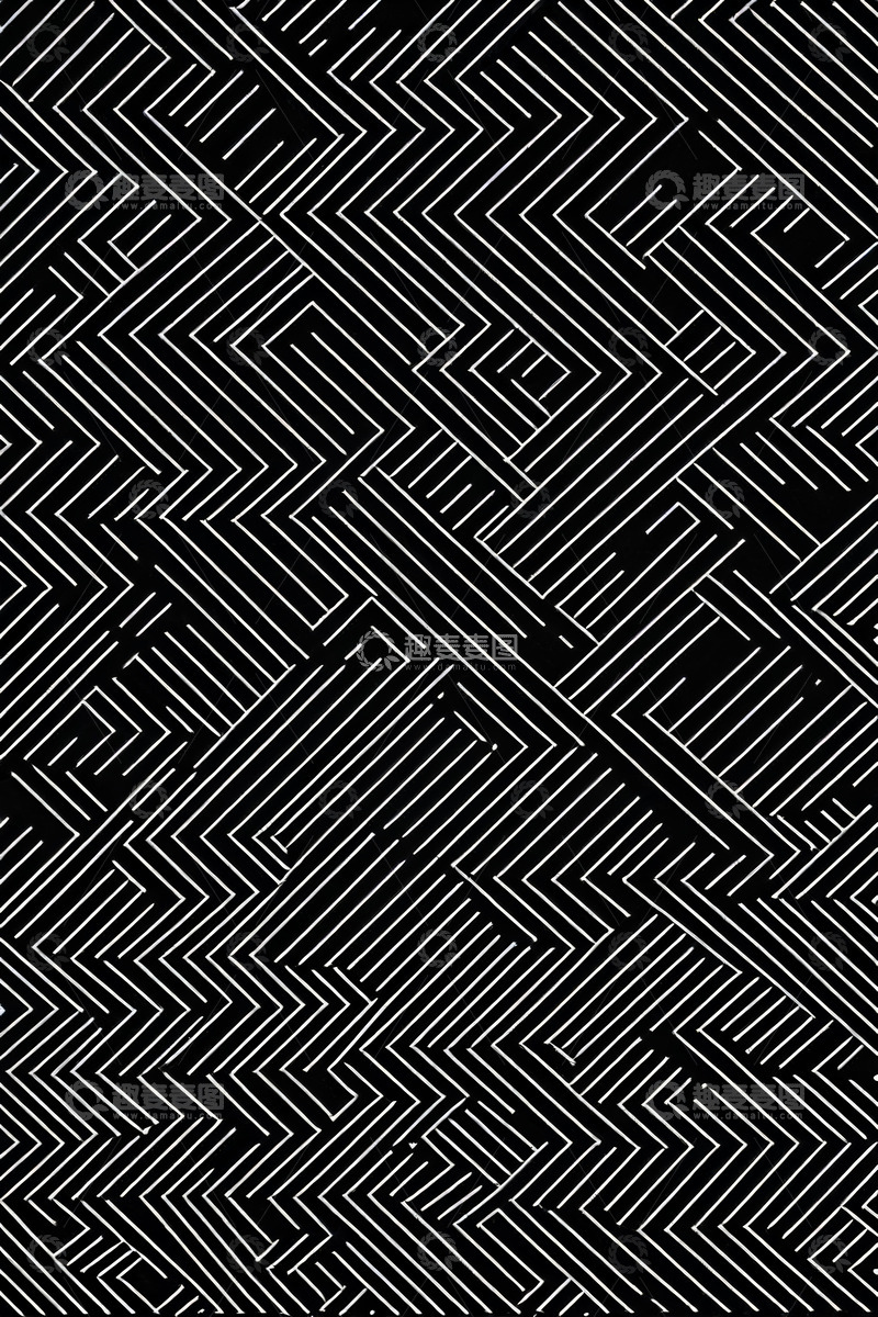 高清大图下载【趣麦麦图】黑白几何线条图案背景