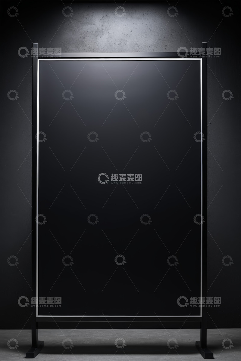高清大图下载【趣麦麦图】黑色框架空白展示板