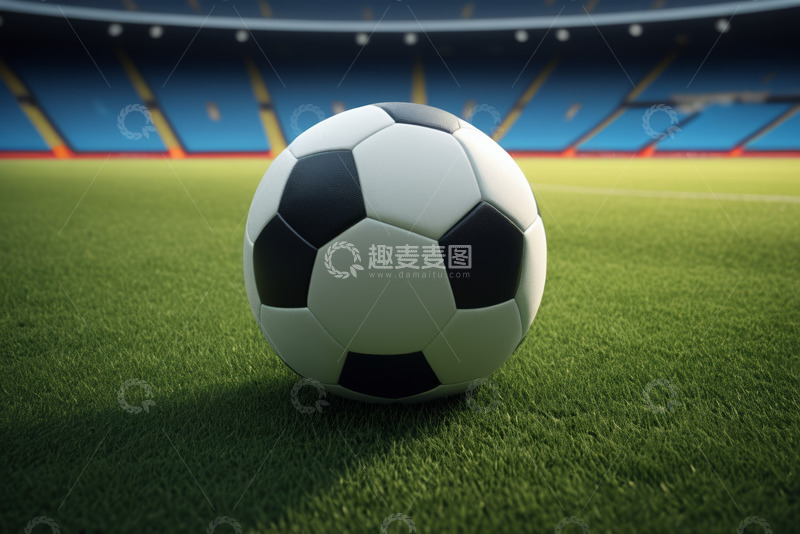 高清大图下载【趣麦麦图】足球场上的足球特写