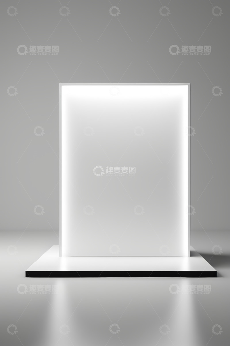 高清大图下载【趣麦麦图】白色现代展示台空白背景画面