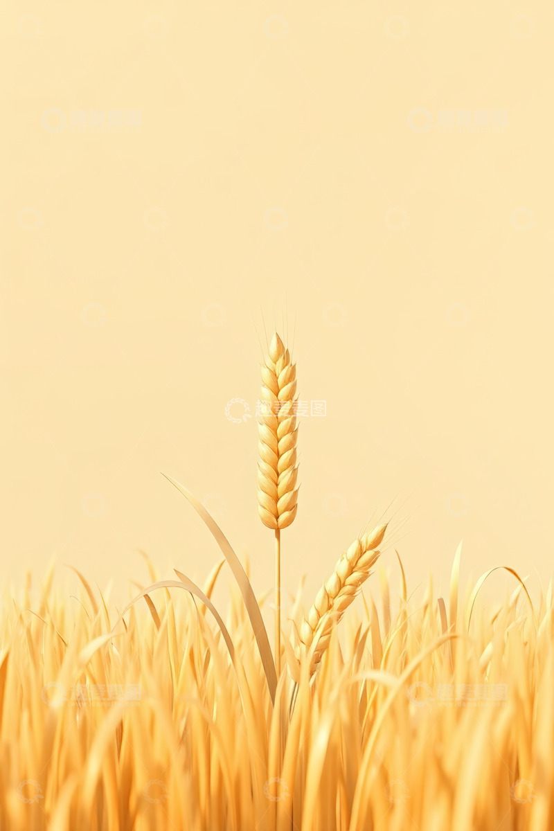 高清大图下载【趣麦麦图】金黄麦田中的麦穗特写