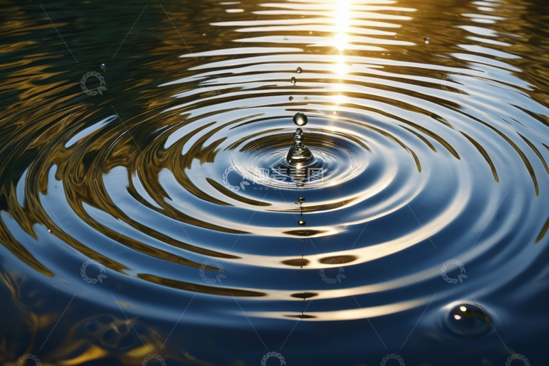高清大图下载【趣麦麦图】水滴落入水面形成涟漪