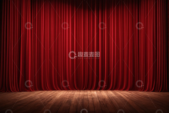 舞台红色幕布背景素材