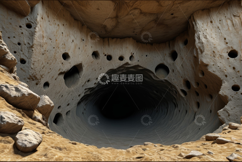 高清大图下载【趣麦麦图】岩石洞穴与隧道入口景观