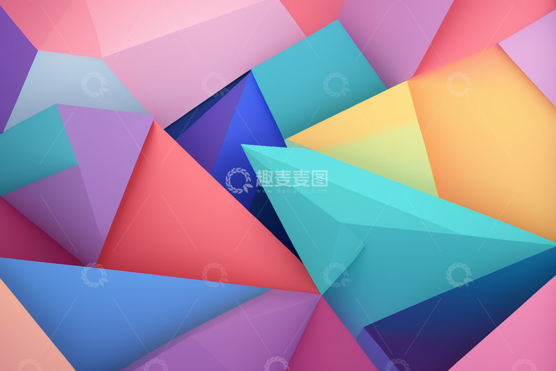 高清大图下载【趣麦麦图】多彩多边形抽象背景