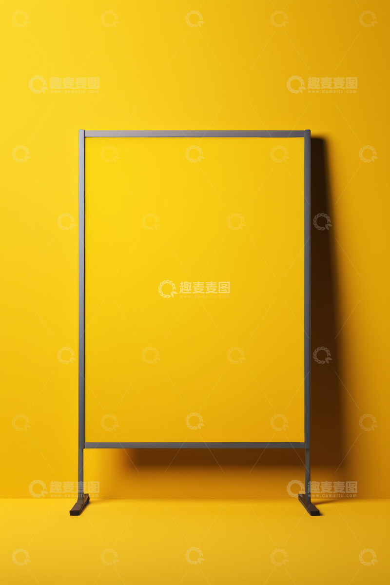 高清大图下载【趣麦麦图】黄色背景空白展示架