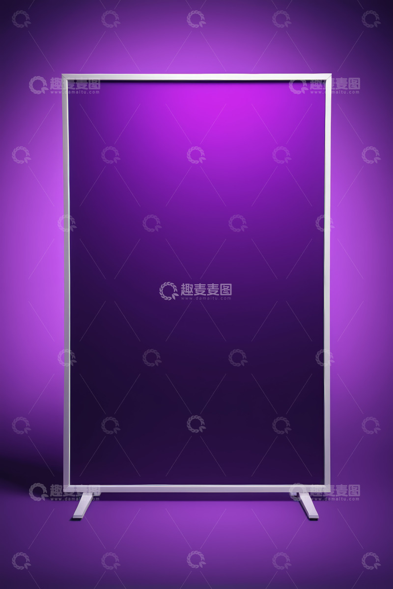 高清大图下载【趣麦麦图】紫色背景空白展示框架
