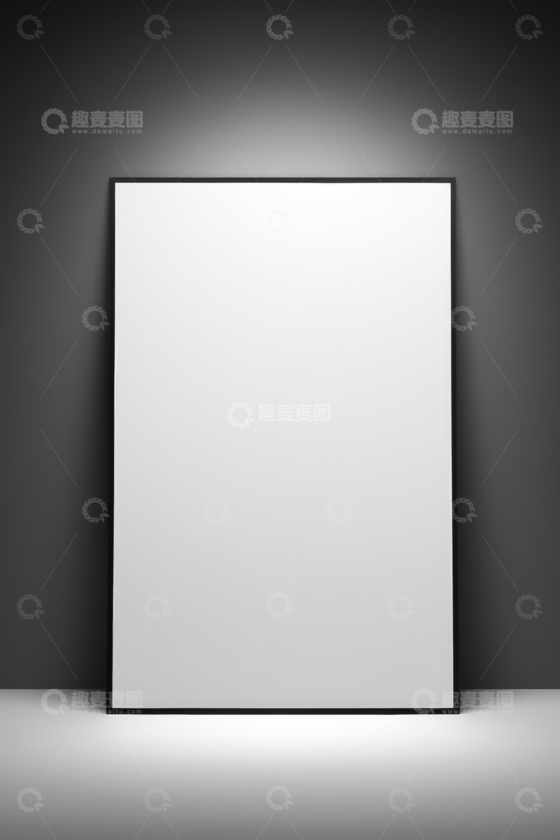 高清大图下载【趣麦麦图】黑色边框空白画框展示素材